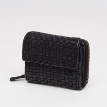 Upload the image to the Gallery viewer, BLACK WALLET | IN GENUINE LEATHER | BRAIDED | MEDIUM

