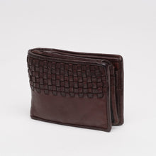Upload the image to the Gallery viewer, BROWN WALLET | IN GENUINE LEATHER | BRAIDED | MAN
