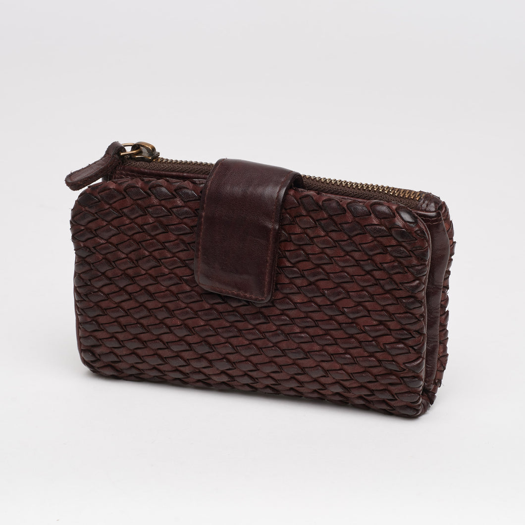 BROWN WALLET | IN GENUINE LEATHER | BRAIDED | GREAT